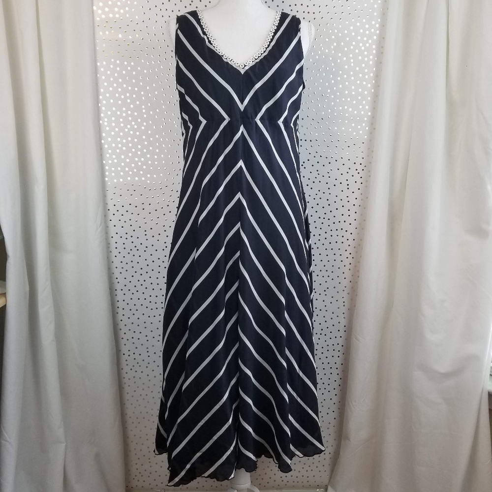 Lynn Ritchie Silk Sleeveless Midi Dress Medium